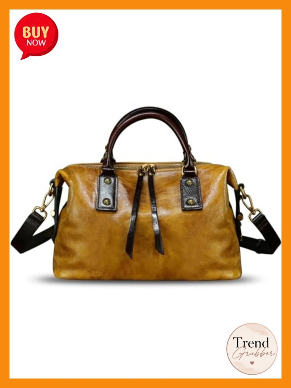 Genuine Leather Vintage Designer Satchel Crossbody Bag Women